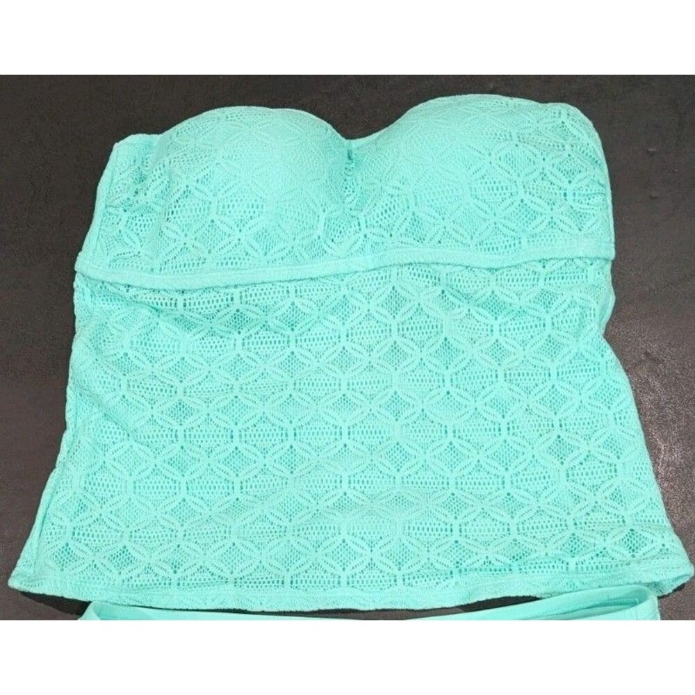 Mint green strapless swimsuit bodice top By Aqua Couture  Sz Large